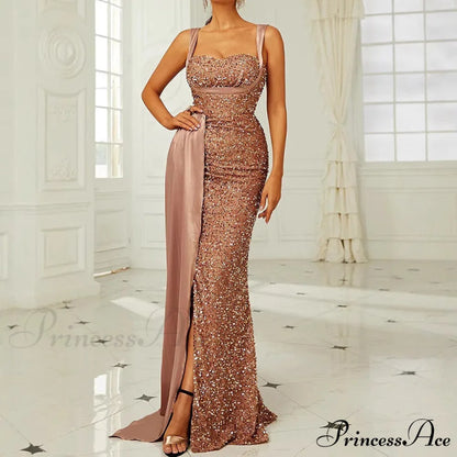 Sleeveless Sparkling Mermaid Prom Gown promdress-250223