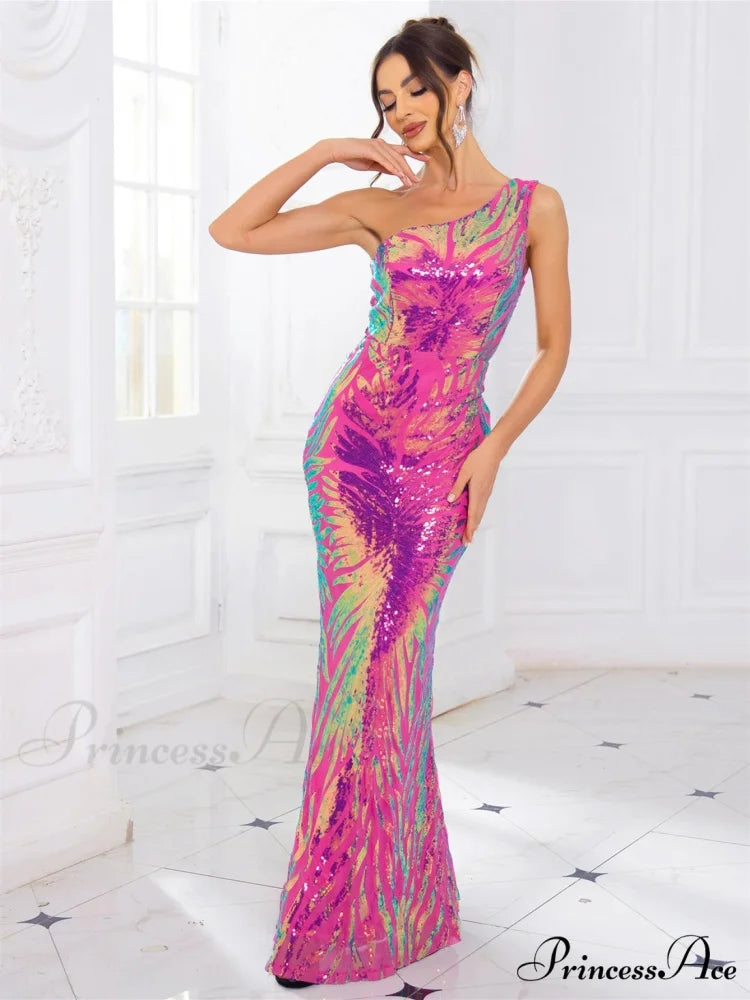 Sleeveless Stretch Sequined Party Dress