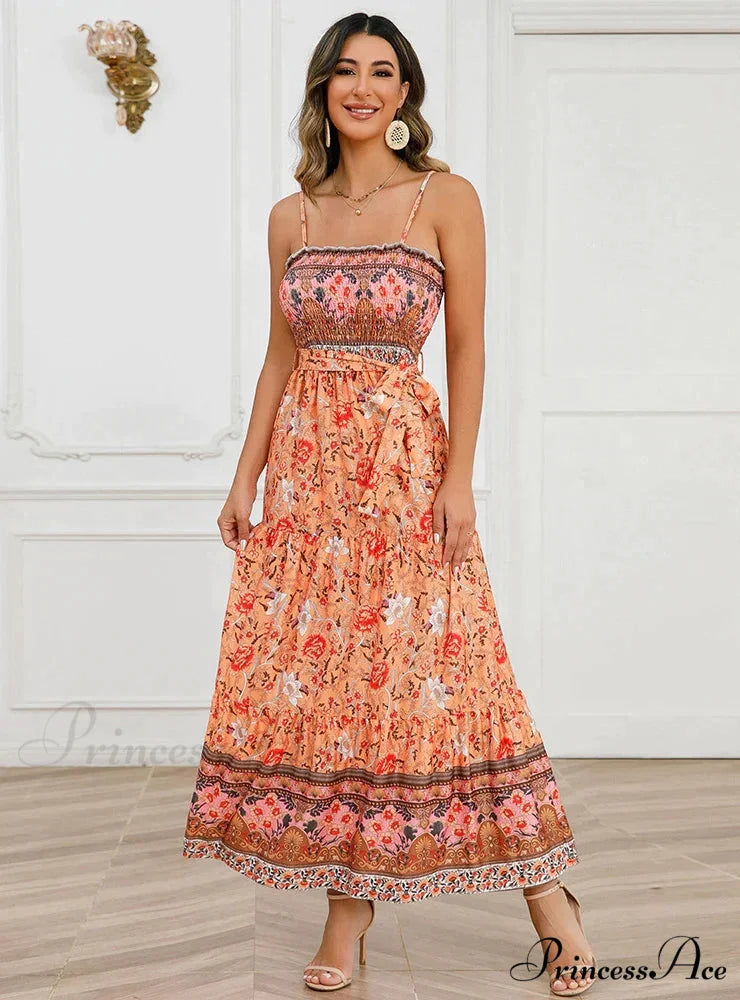 Sleeveless Suspender Dress with Solid Color Stitching M / BLUE