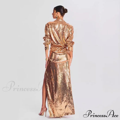 Sleeveless Trim Sequin Celebration Prom Dress promdress-250223