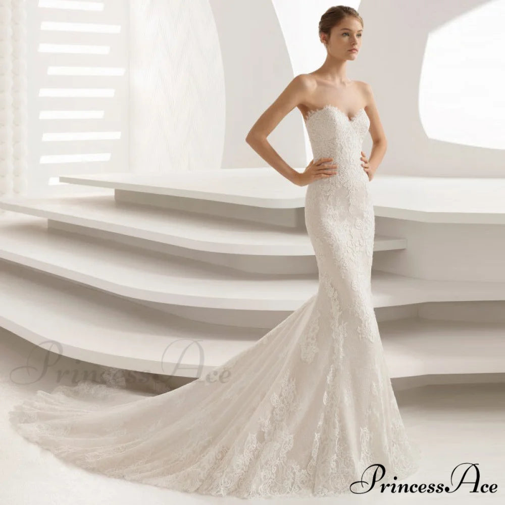 Sleeveless Trumpet Basic Bridal Gown weddingdress-250223