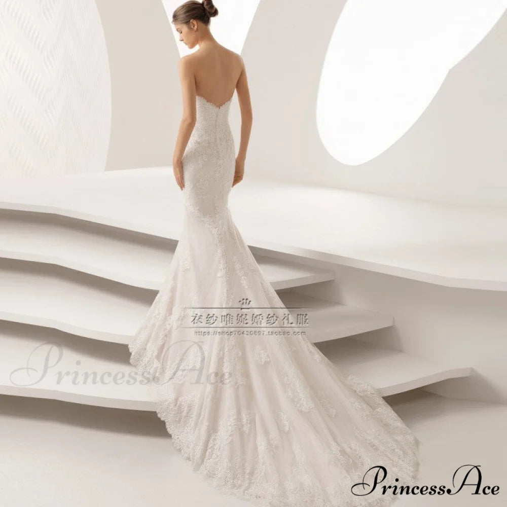 Sleeveless Trumpet Basic Bridal Gown weddingdress-250223