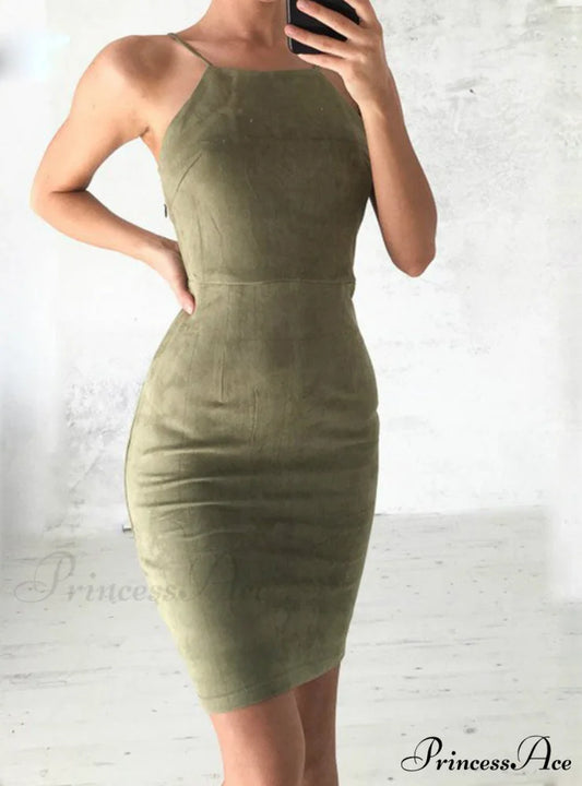 Slim Bodycon Club Wear Dress - Sleeveless S / Red