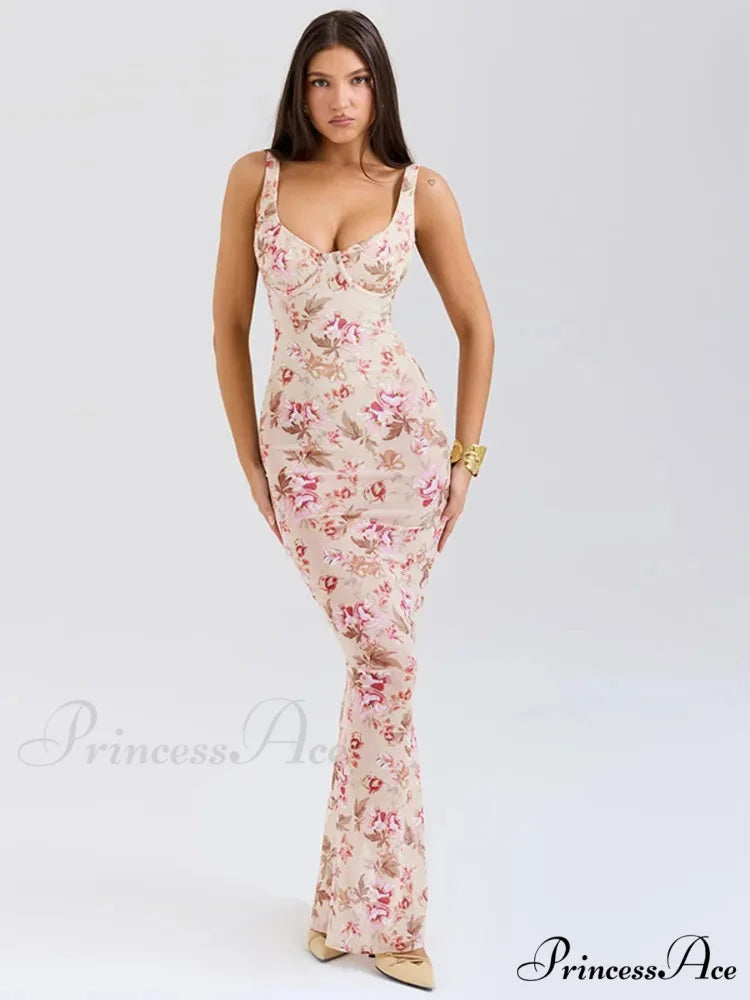 Slim Bodycon Maxi Vacation Dress vacationdress-250223