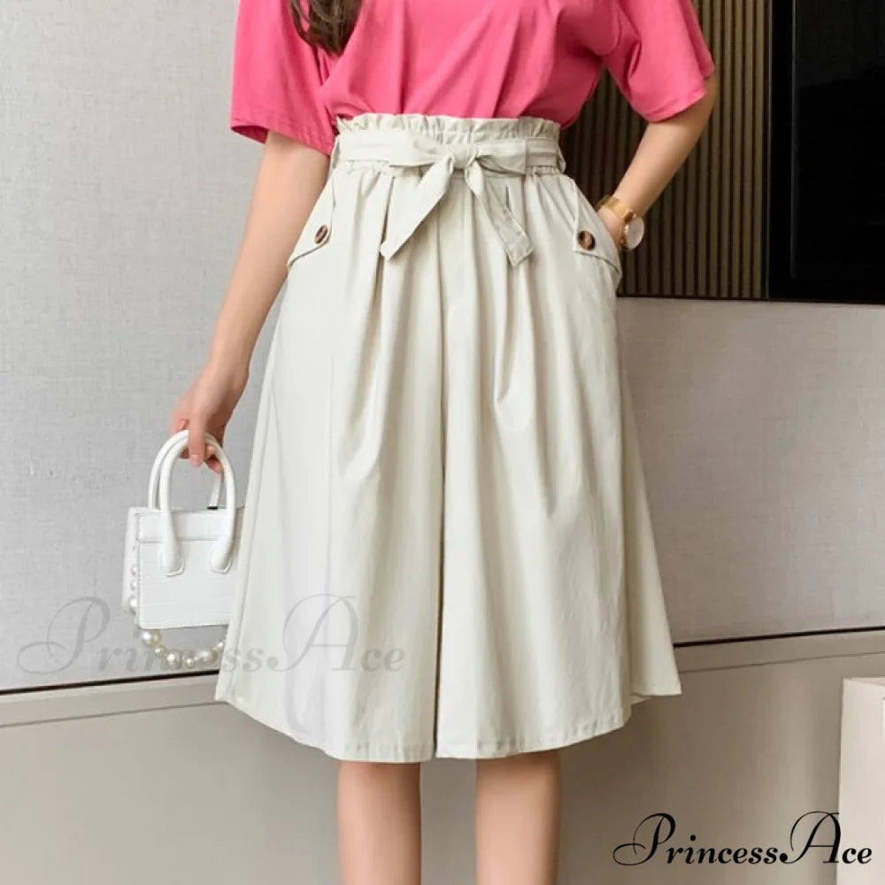 Slim Casual Trousers Shorts Apricot / S