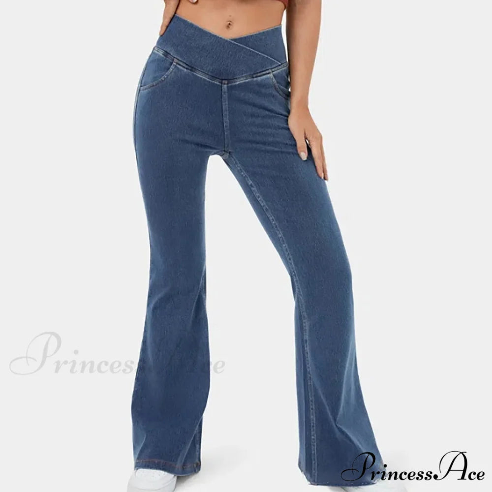 Slim Fit Pants Women on Pants Women Blue / S