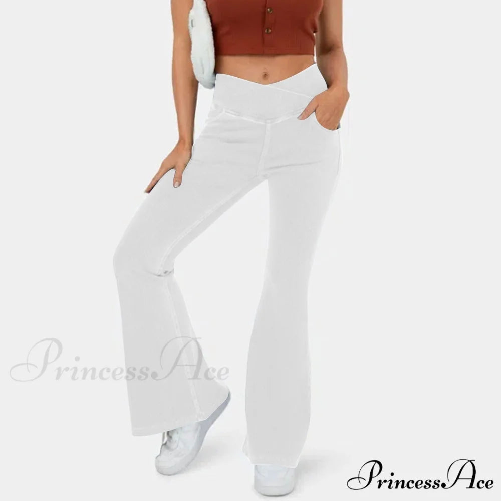Slim Fit Pants Women on Pants Women White1 / S