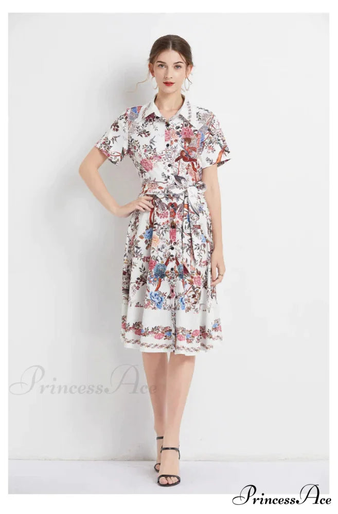 Slim-Fit Short-Sleeved Dress M / red
