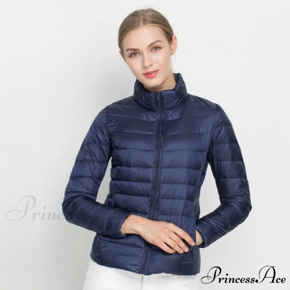 Slim Puffer Portable Windproof Down Coat Dark blue / S
