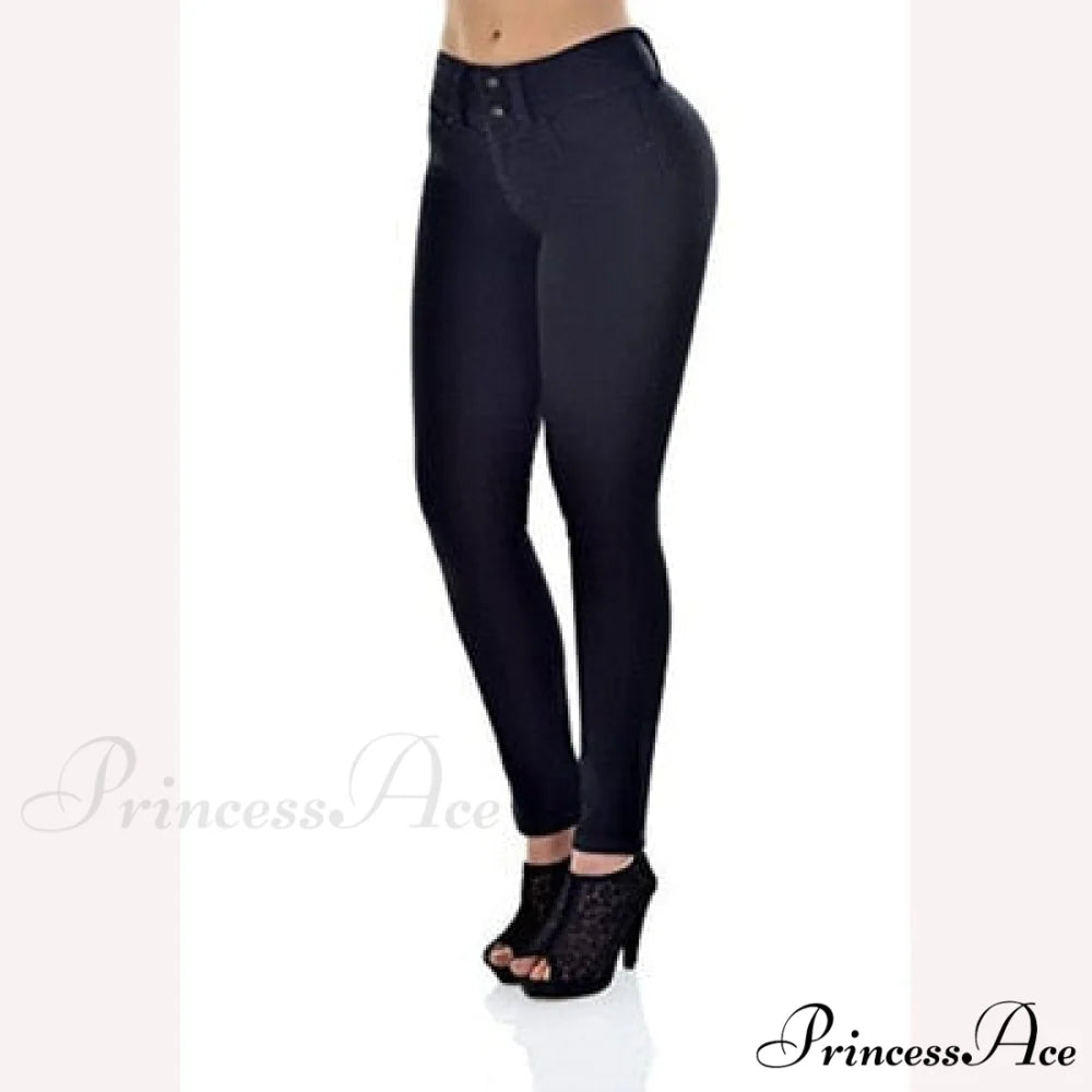 Slim Skinny Bodycon Pantalon Femme Pencil Pants Black / S