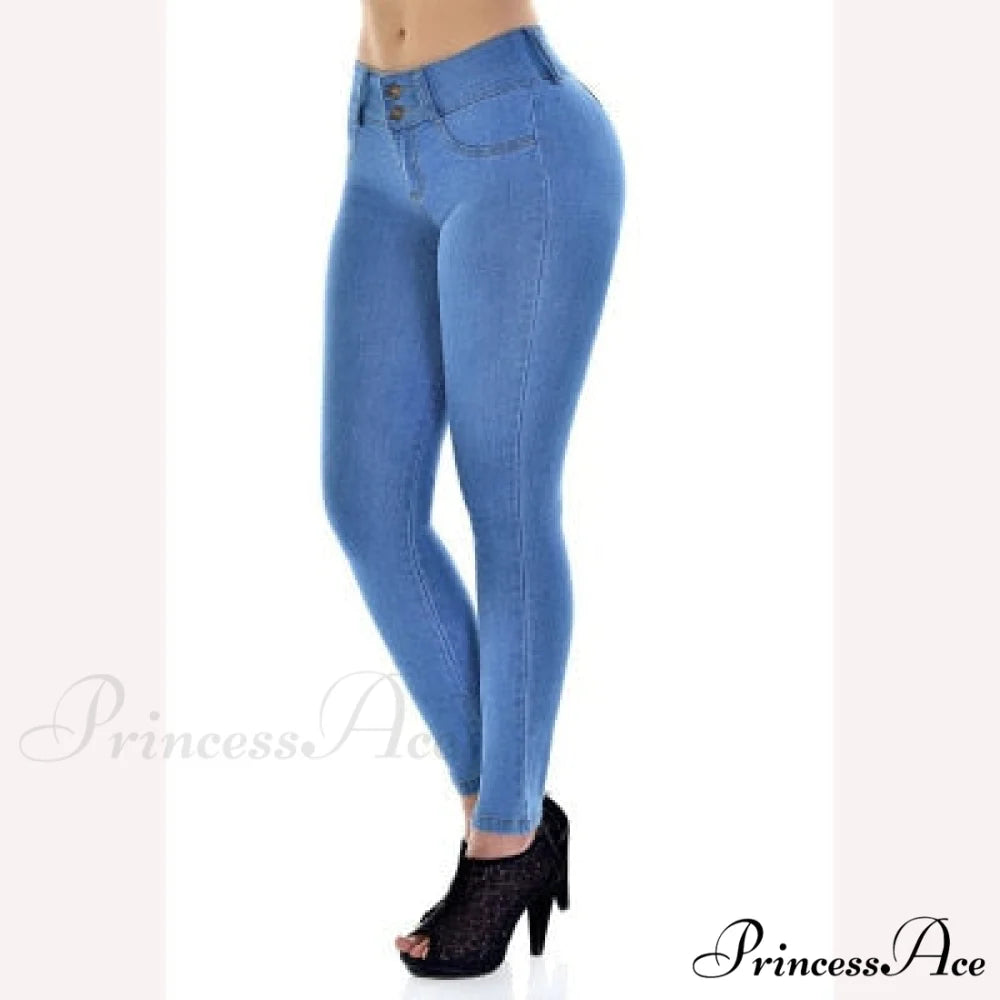Slim Skinny Bodycon Pantalon Femme Pencil Pants Blue / S