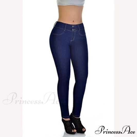 Slim Skinny Bodycon Pantalon Femme Pencil Pants Dark Blue / S