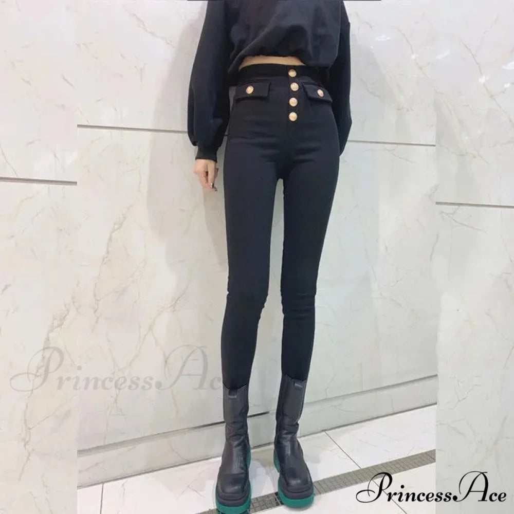 Slim Skinny Pencil Jeans black / S 40-47.5kg