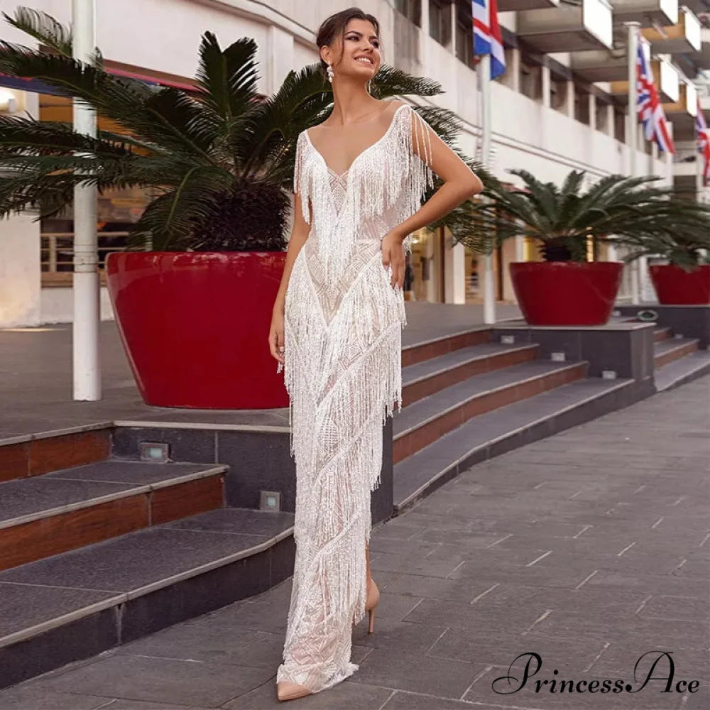 Slim Sleeveless Fitted Bridal Gown white / S weddingdress-250223