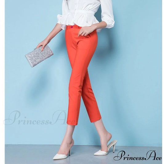 Slim Straight All Match Casual Capris Pants