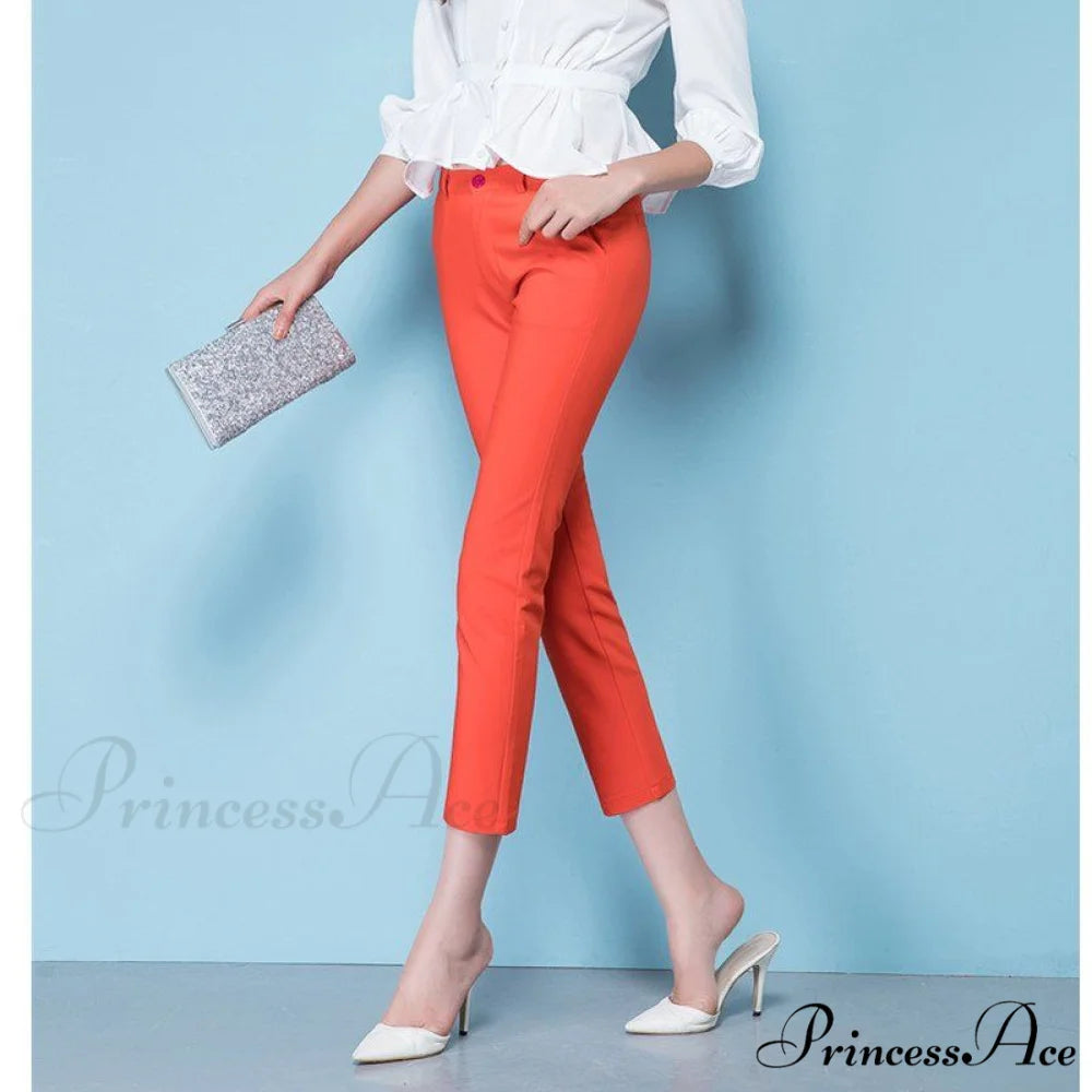 Slim Straight All Match Casual Capris Pants