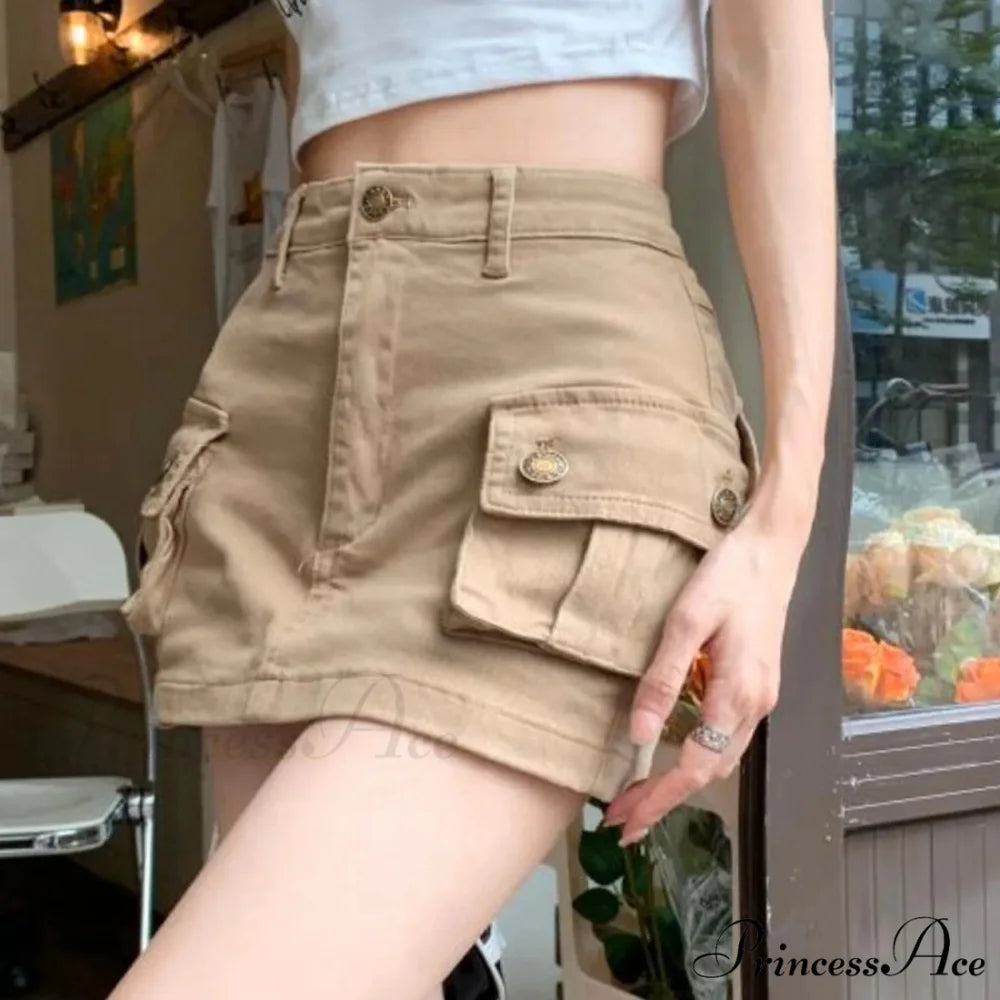 Slip Denim Tall Waist Skirt Khaki / S skirts-250223