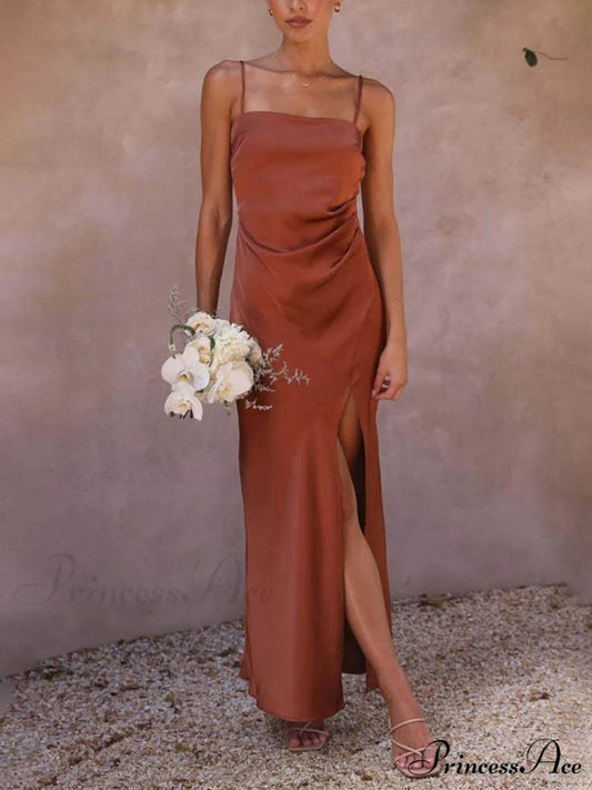 Slit Elegant Suspender Dress