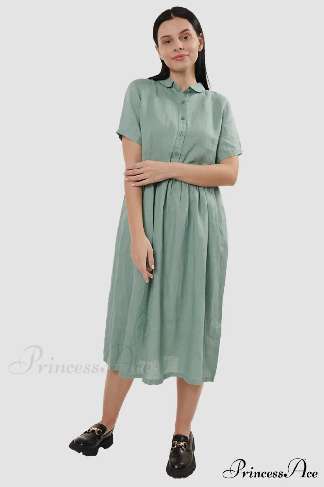 Slouchy Linen Daisy Dress