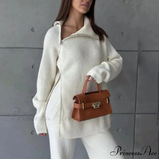 Slow Collar Zip Sweater swraters-241228