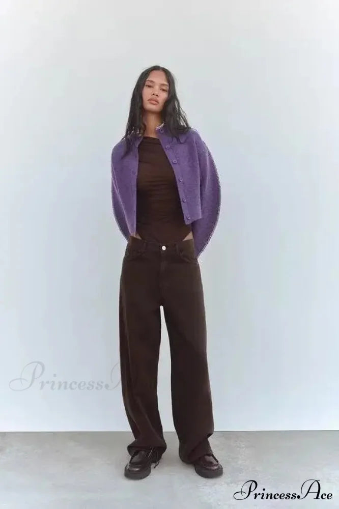 Sluggish Baggy Tall Neck Long Sleeve Cardigan cardigans-241228