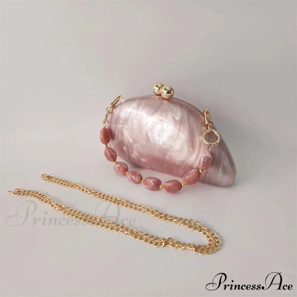 Small Azure Light Rose Acrylic Box Evening Clutch Purse beaded handle clutchbag-250126