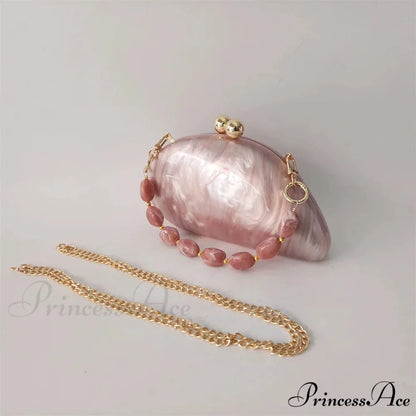 Small Azure Light Rose Acrylic Box Evening Clutch Purse beaded handle clutchbag-250126