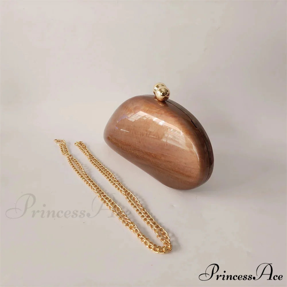 Small Azure Light Rose Acrylic Box Evening Clutch Purse o shape chain2 clutchbag-250126