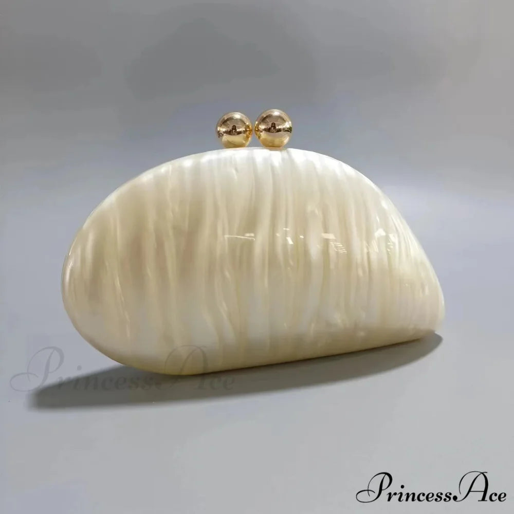 Small Azure Light Rose Acrylic Box Evening Clutch Purse o shape chain4 clutchbag-250126