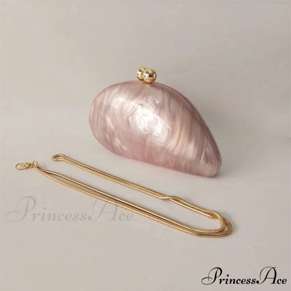 Small Azure Light Rose Acrylic Box Evening Clutch Purse snake chain1 clutchbag-250126