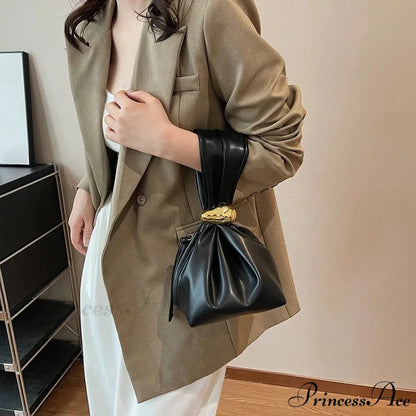 Small Dumpling Faux Leather Clutch Wristlet wristlet-250126
