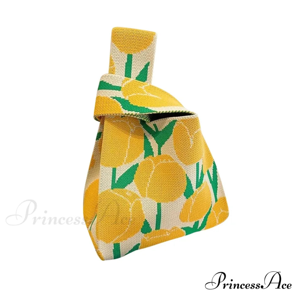 Small Knot Handcrafted Knit Bucket Purse color6 handbag-250126