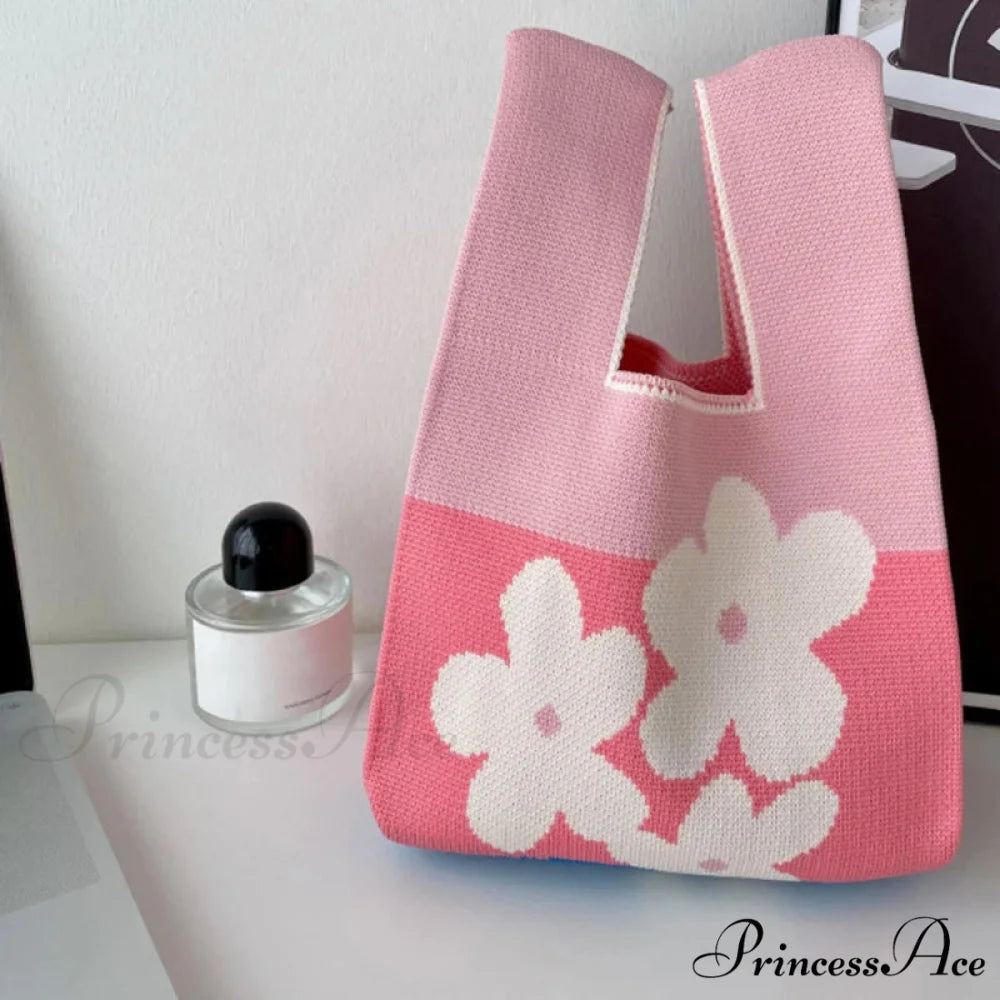 Small Knot Handcrafted Knit Bucket Purse handbag-250126