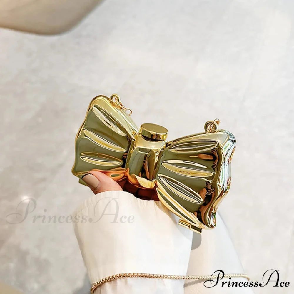 Small Night Bow Metal Crossbody Purse Celebration Marriage Handbag clutchbag-250126