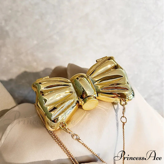 Small Night Bow Metal Crossbody Purse Celebration Marriage Handbag clutchbag-250126
