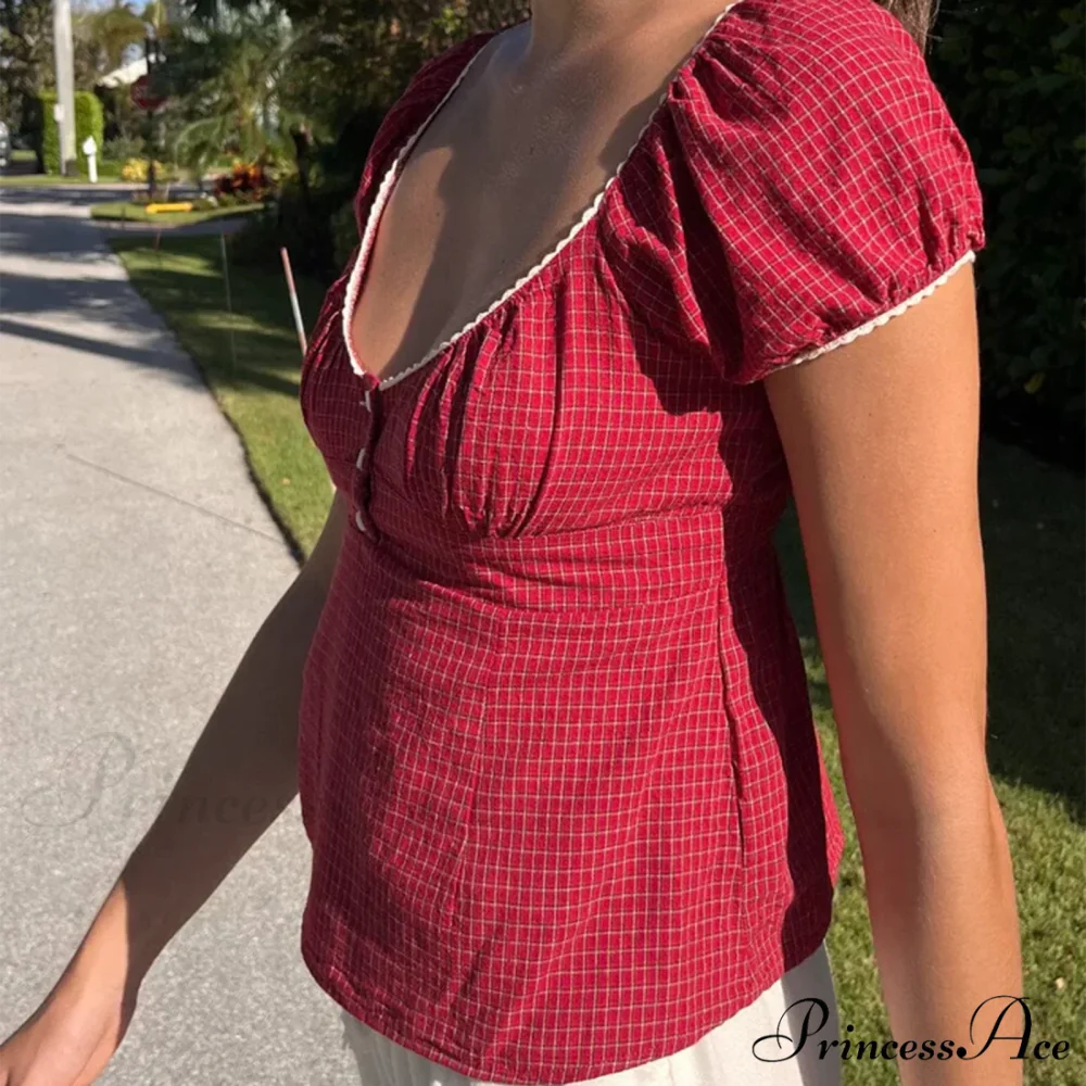 Small Plaid Brief Crop Top croptop-250223