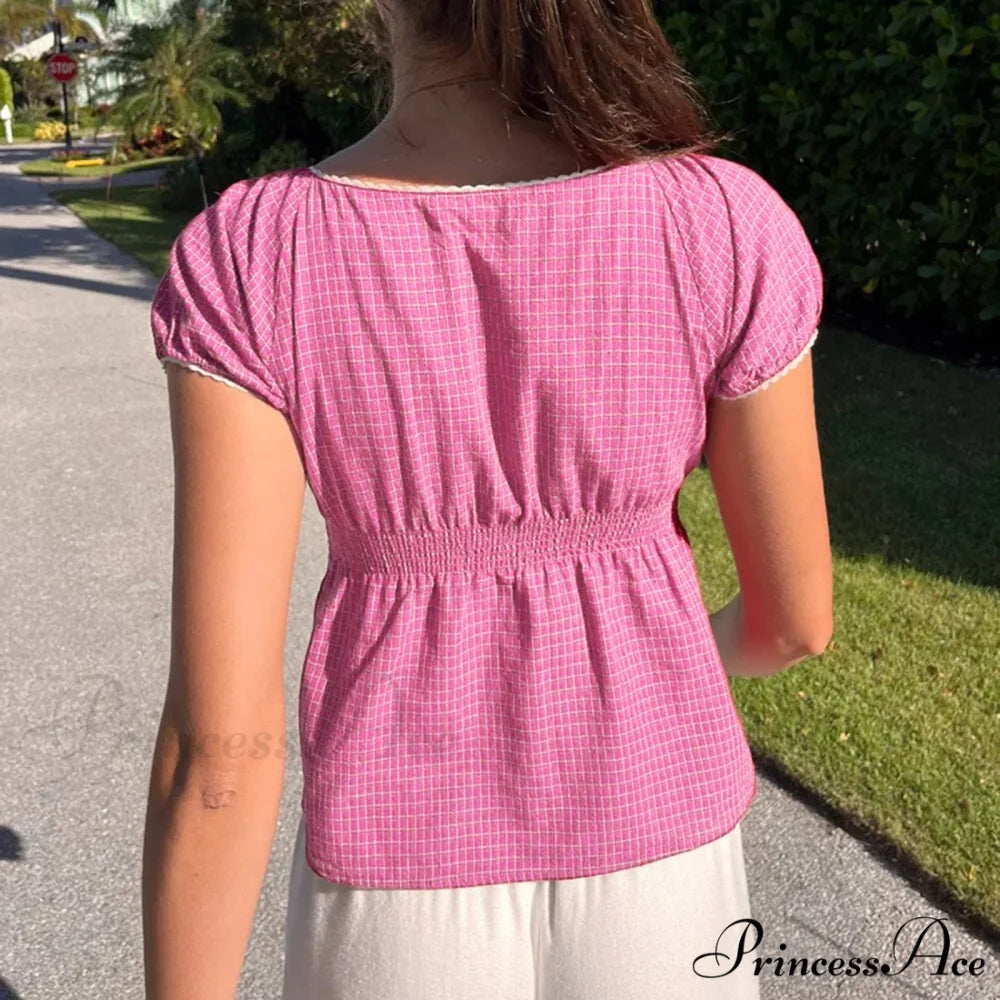 Small Plaid Brief Crop Top croptop-250223