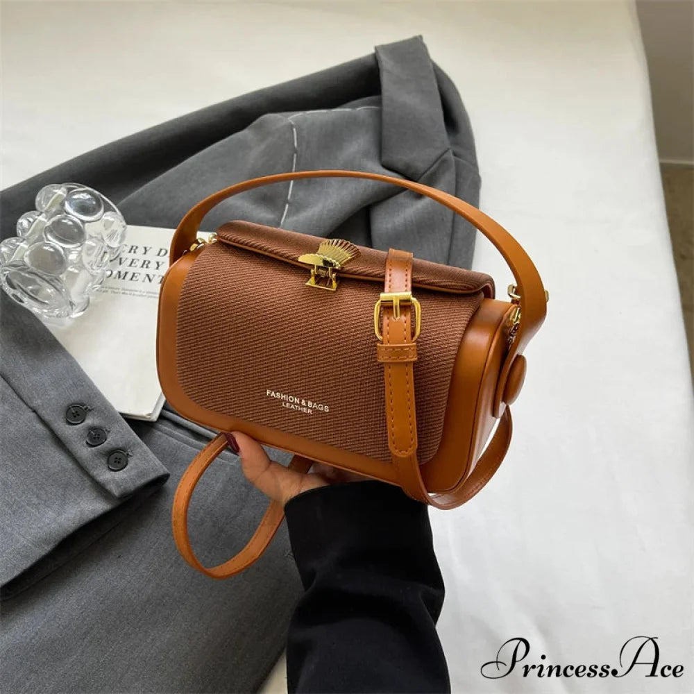 Small Square Crossbody High-End Designer Purse Style 2 Brown / 20x12x9cm handbag-250126