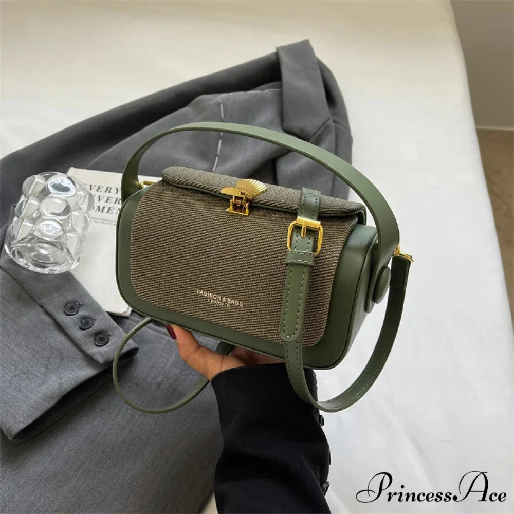 Small Square Crossbody High-End Designer Purse Style 2 Green / 20x12x9cm handbag-250126