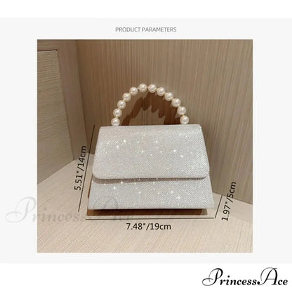 Smooth Evening Clutch Golden Pearl Chain Purse clutchbag-250126