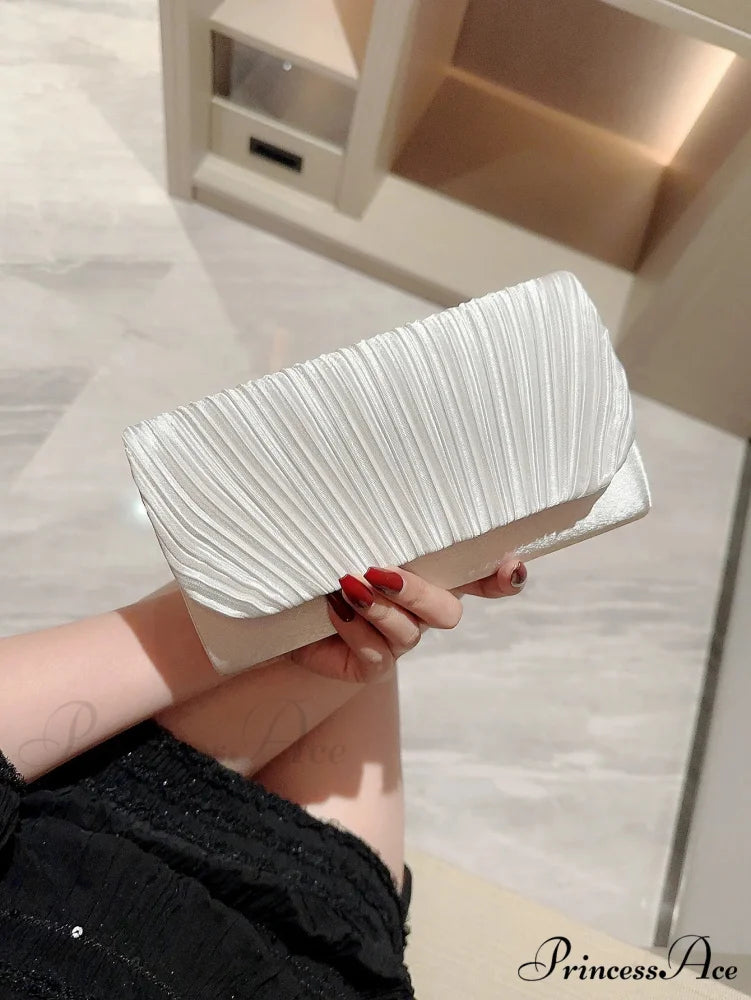 Smooth Folded Crystal Wedding Evening Clutch Bag 042bai clutchbag-250126