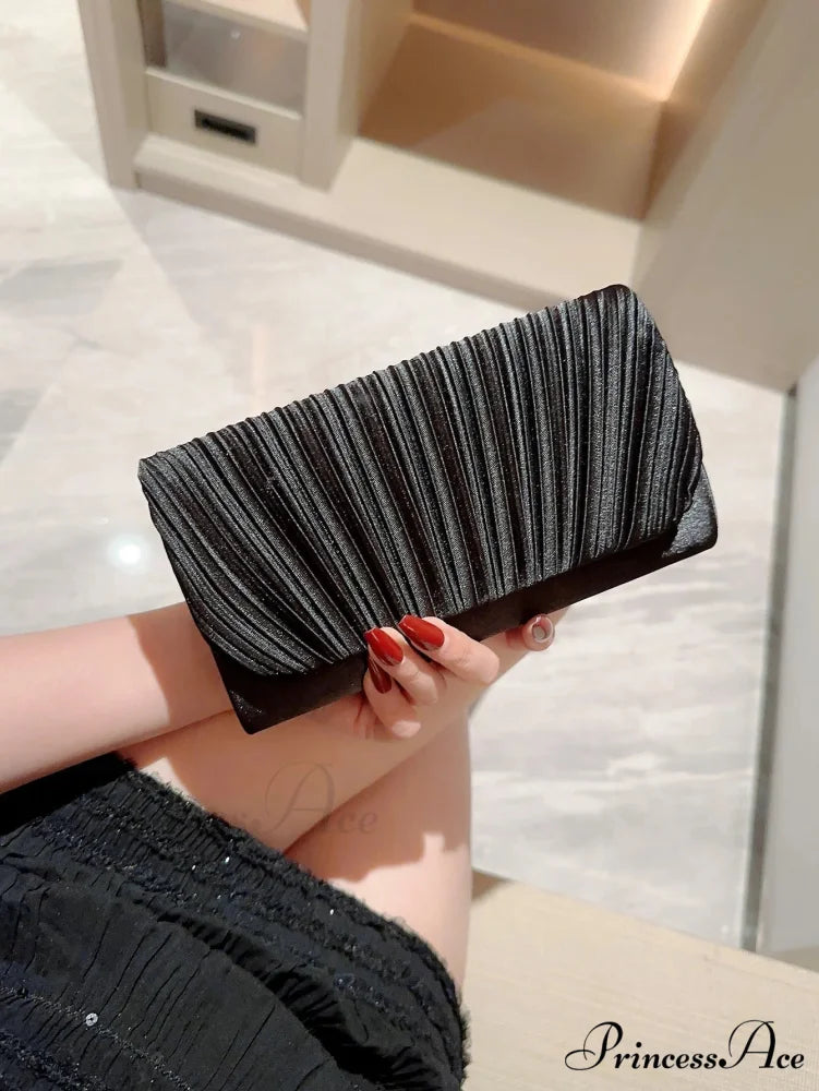 Smooth Folded Crystal Wedding Evening Clutch Bag 042hei clutchbag-250126