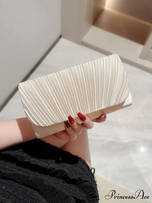 Smooth Folded Crystal Wedding Evening Clutch Bag clutchbag-250126