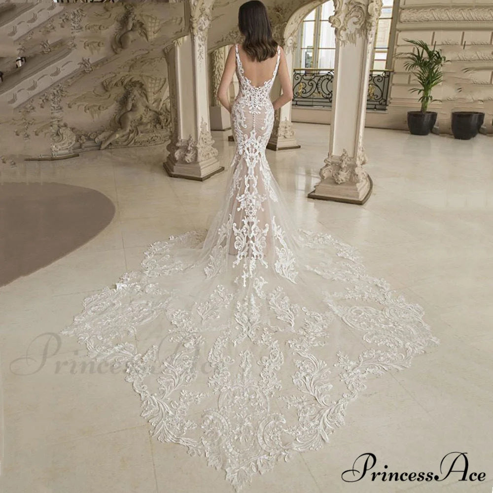 Smooth Mermaid Strap Wedding Gown weddingdress-250223