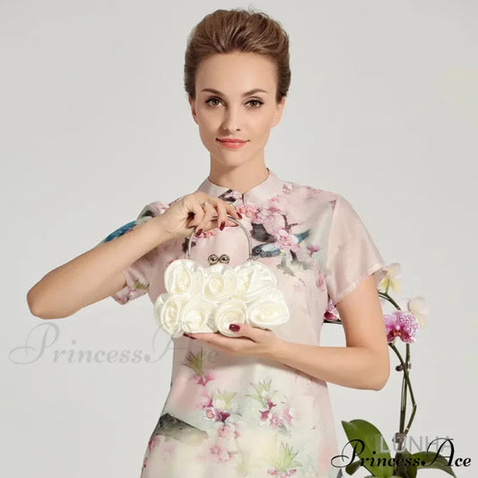 Smooth Rose Flower Frame Dinner Clutch Bag clutchbag-250126