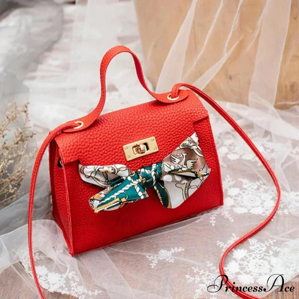 Smooth Scarf Creator Tiny Shoulder Purse Red handbag-250126