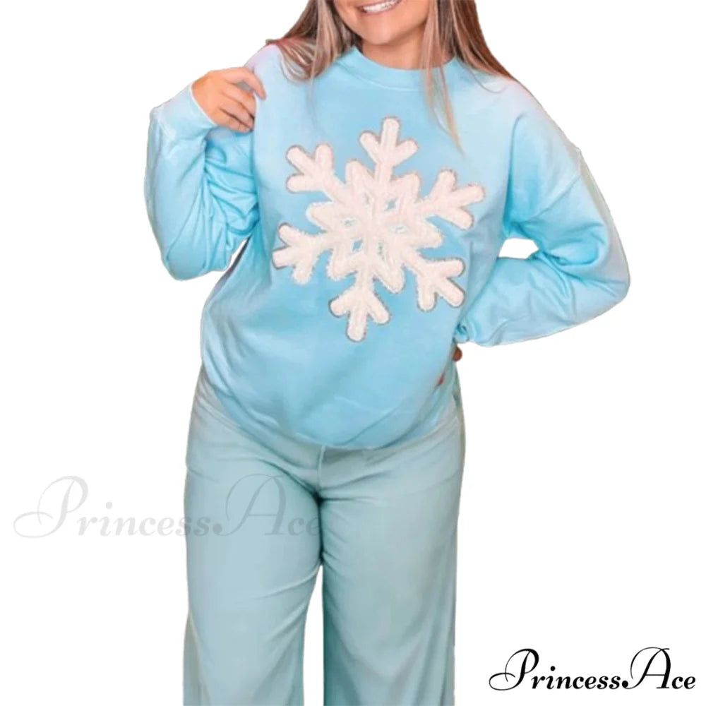 Snowflake Embroidered Christmas Hoodie GRAY / S Christmas Hoodies-L