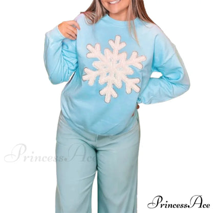 Snowflake Embroidered Christmas Hoodie GRAY / S Christmas Hoodies-L