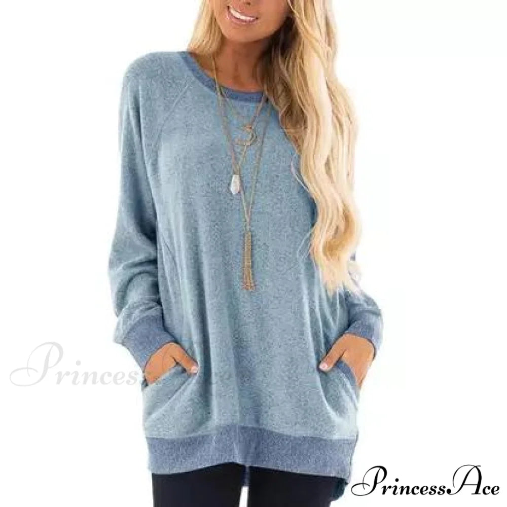 Soft Arm Haute Pullover Long Women’s Edition Sweatshirt Blue / S