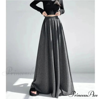 Soft Elevated Waist Informal Wide Leg Trousers pants-241228